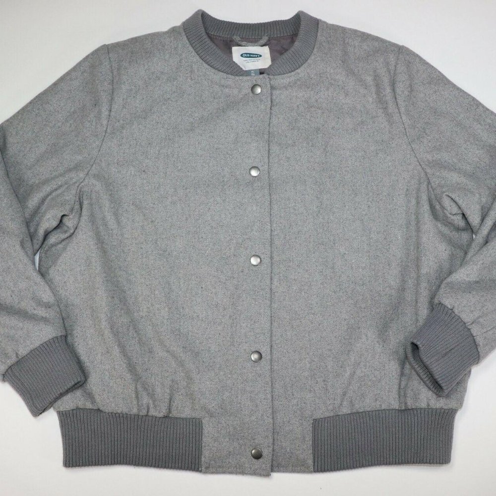 Old Navy Kids Youth Bomber Jacket Gray